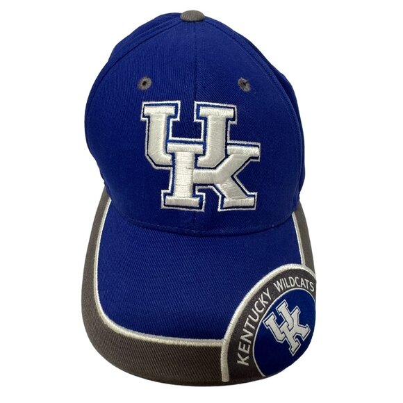UK Kentucky Wildcats Basketball Hat Adjustable Strap Back Blue White Gray Cap OS - Picture 11 of 13